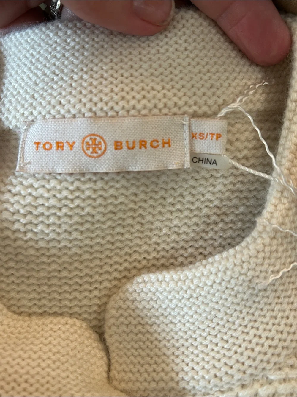 NWT Tory Burch Sz XS Cream Knit Buckle-Front Ross Cardigan Sweater Jacket